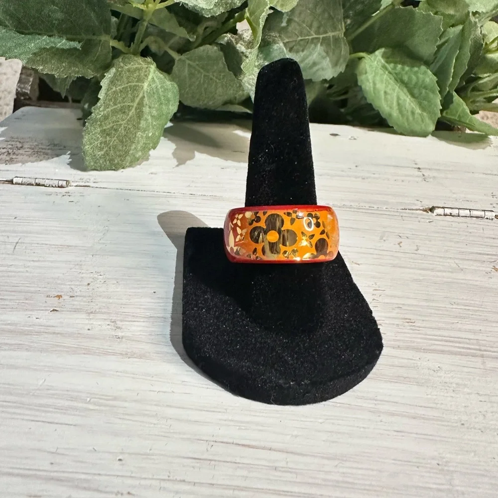 Louis Vuitton Orange and Gold Floral Ring - Picture 4 of 8
